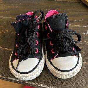 Converse Black and Pink Kids Sneakers